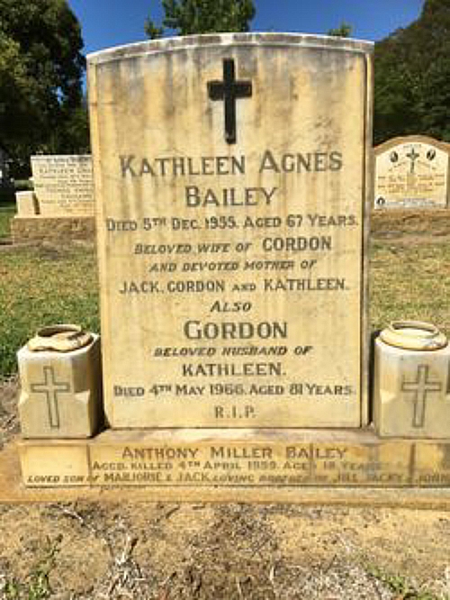 Anthony (Tony) Miller Bailey’s Gravestone